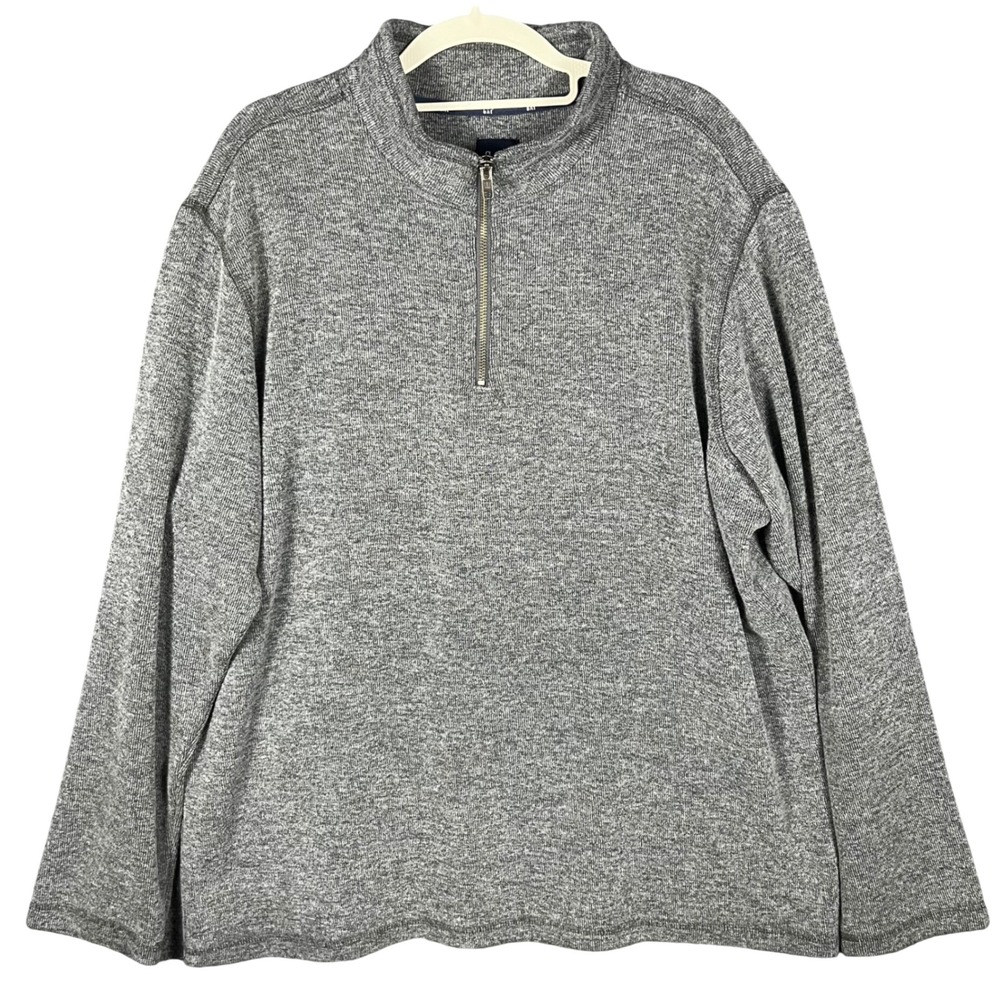 Gap Quarter Zip Pullover Mens XXL Grey Heather Marl Knit Long Sleeve Mock Neck